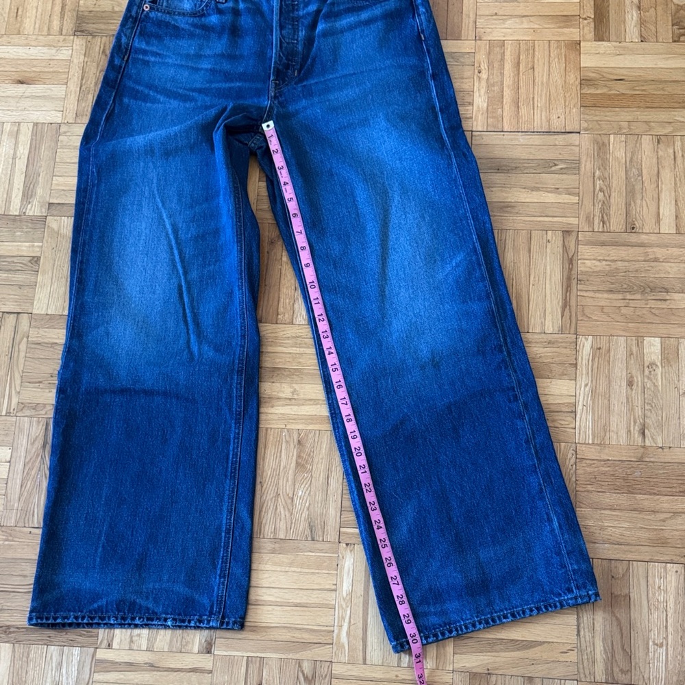Alex Mill Alek Relaxed Wide Leg Jean in Paris Medium Wash - Picture 6 of 7